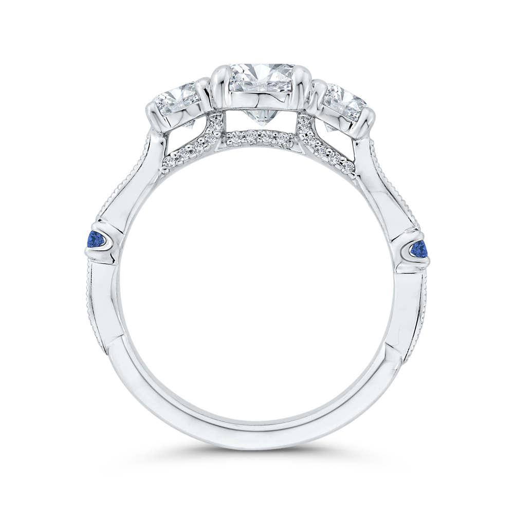 Diamond Engagement Ring in 14K White Gold (Semi-Mount)