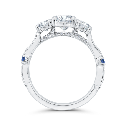 Diamond Engagement Ring in 14K White Gold (Semi-Mount)