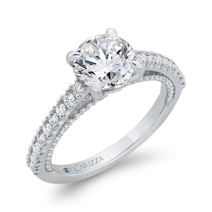 Diamond Solitaire Plus Engagement Ring in 14K White Gold (Semi-Mount)