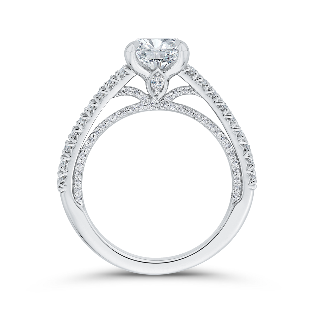 Diamond Solitaire Plus Engagement Ring in 14K White Gold (Semi-Mount)