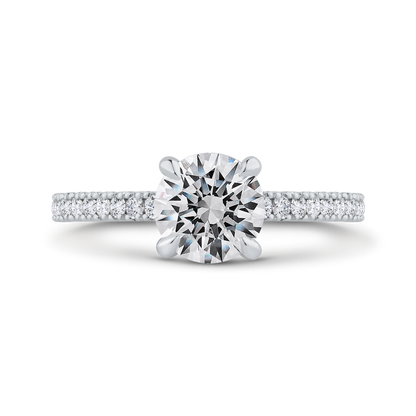 Diamond Solitaire Plus Engagement Ring in 14K White Gold (Semi-Mount)