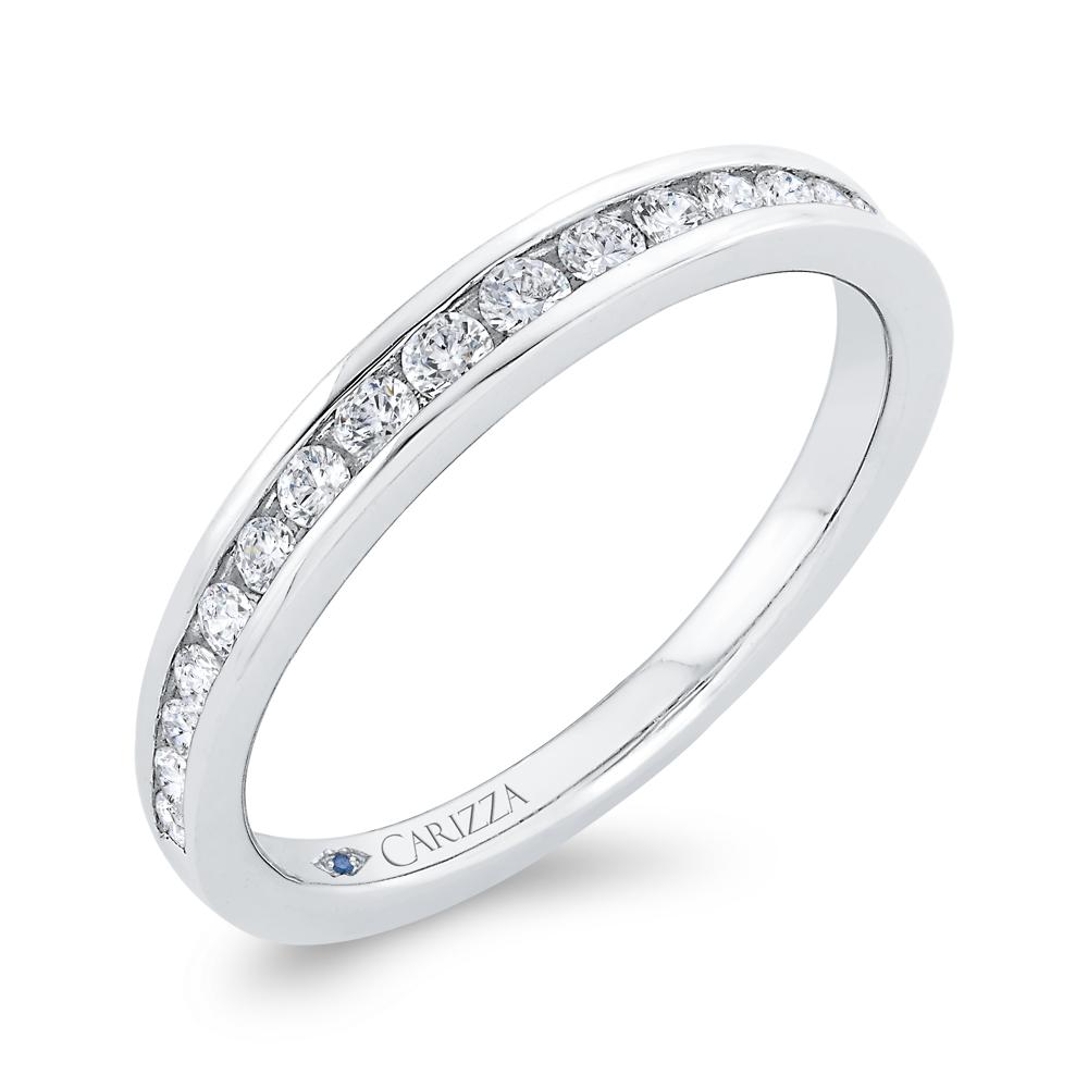 Channel Set Diamond Wedding Band in 14K White Gold