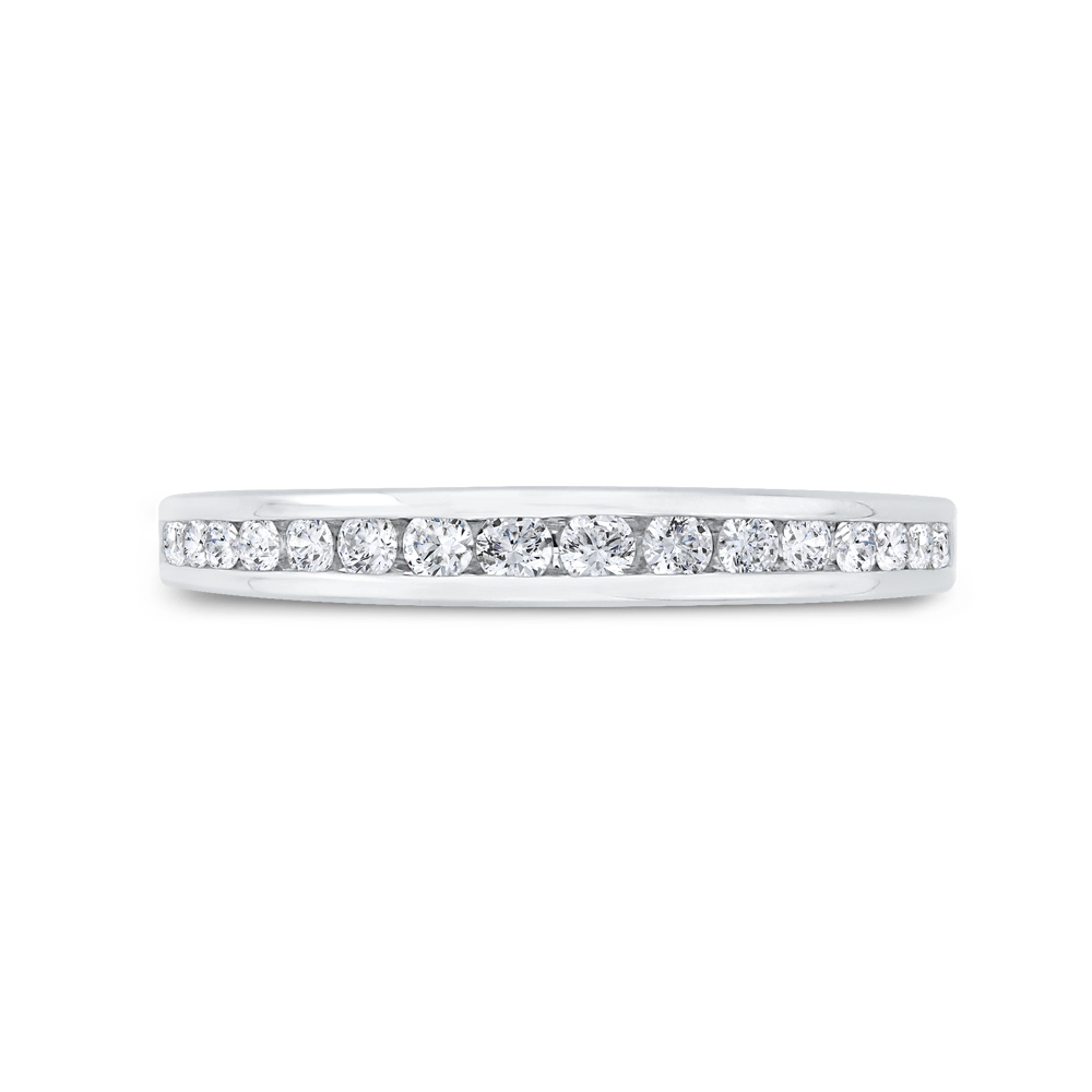 Channel Set Diamond Wedding Band in 14K White Gold