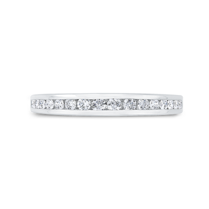 Channel Set Diamond Wedding Band in 14K White Gold