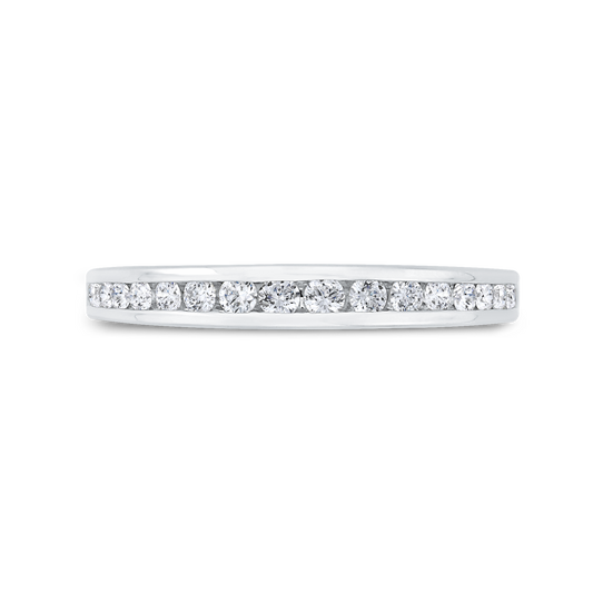 Channel Set Diamond Wedding Band in 14K White Gold