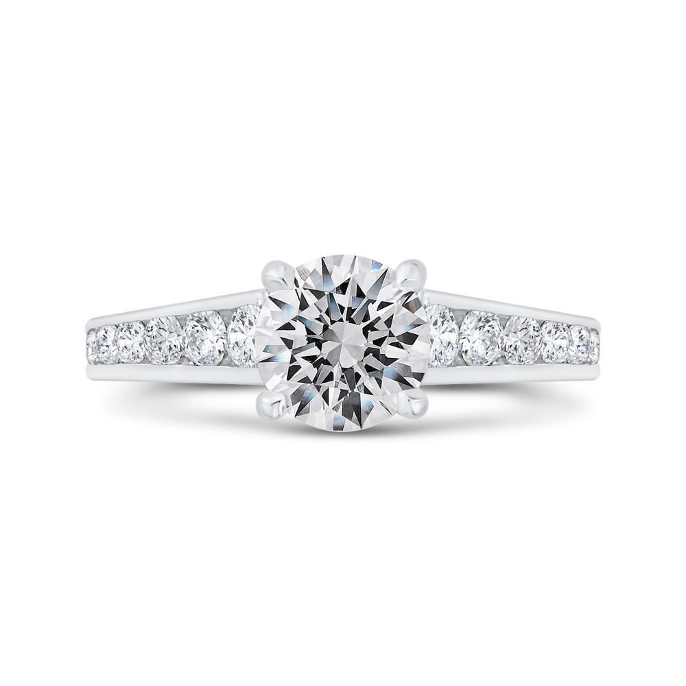 Channel Set Diamond Engagement Ring in 14K White Gold (Semi-Mount)