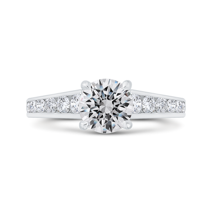 Channel Set Diamond Engagement Ring in 14K White Gold (Semi-Mount)