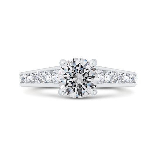 Channel Set Diamond Engagement Ring in 14K White Gold (Semi-Mount)