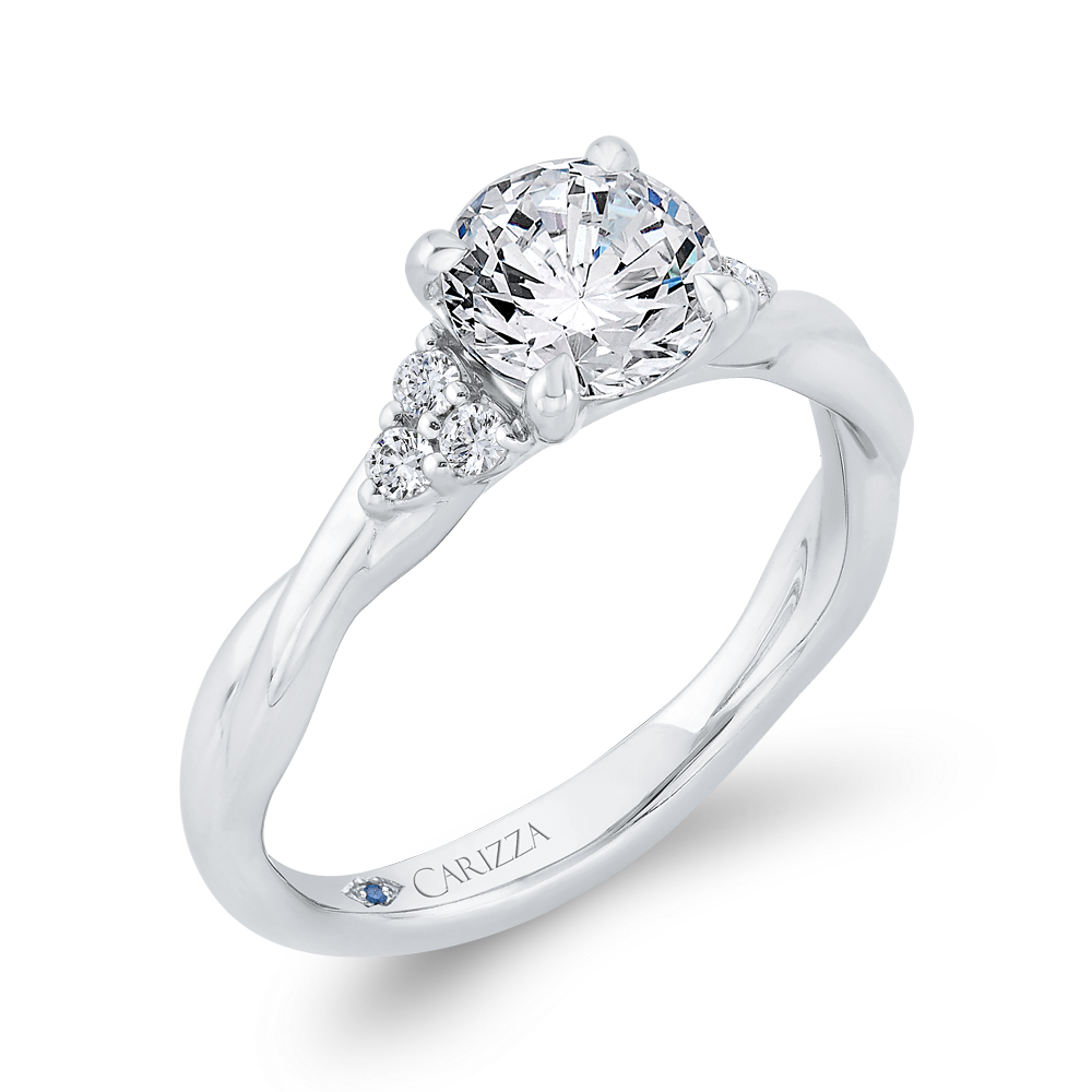 Diamond Engagement Ring in 14K White Gold (Semi-Mount)