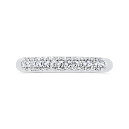 Three Row Diamond Wedding Band in 14K White Gold