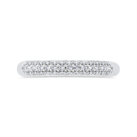 Three Row Diamond Wedding Band in 14K White Gold