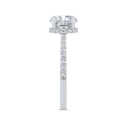 14K White Gold Round Cut Diamond Engagement Ring (Semi-Mount)