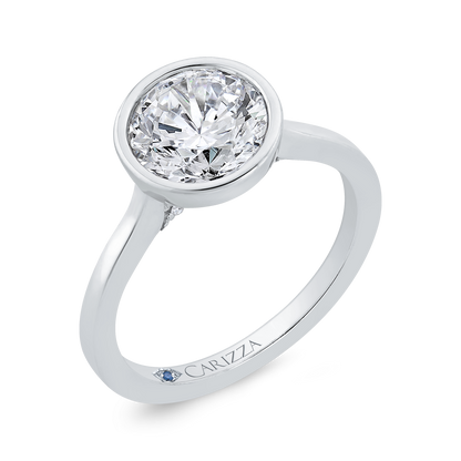 14K White Gold Round Cut Diamond Solitaire Engagement Ring (Semi-Mount)