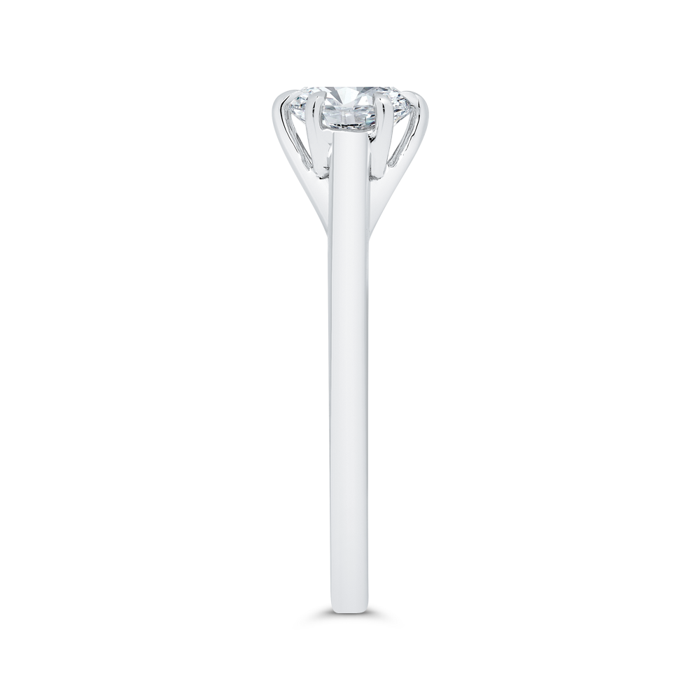 14K White Gold Round Cut Diamond Solitaire Engagement Ring (Semi-Mount)