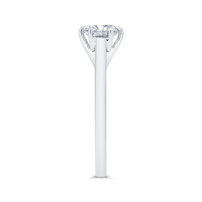 14K White Gold Round Cut Diamond Solitaire Engagement Ring (Semi-Mount)