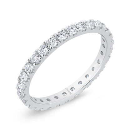 14K White Gold with Round Diamond Eternity Ring
