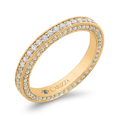 14K Yellow Gold with Round Diamond Eternity Ring
