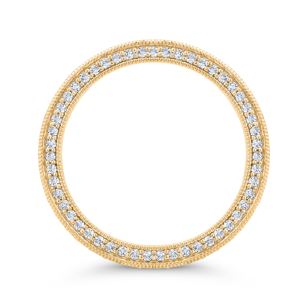 14K Yellow Gold with Round Diamond Eternity Ring