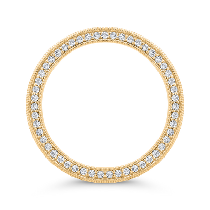 14K Yellow Gold with Round Diamond Eternity Ring