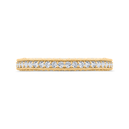 14K Yellow Gold with Round Diamond Eternity Ring