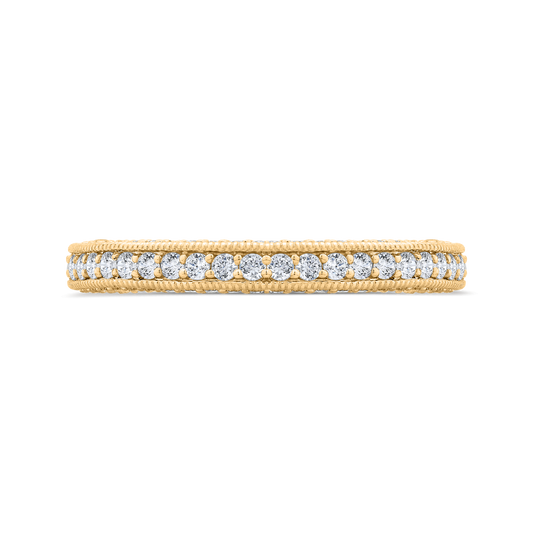 14K Yellow Gold with Round Diamond Eternity Ring