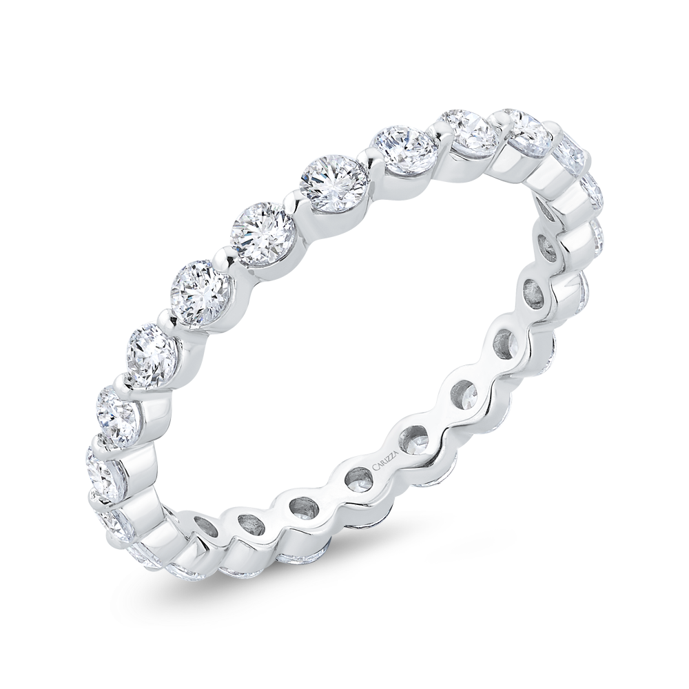 14K White Gold with Round Diamond Eternity Ring