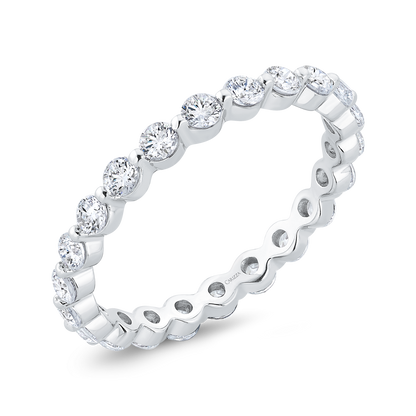 14K White Gold with Round Diamond Eternity Ring