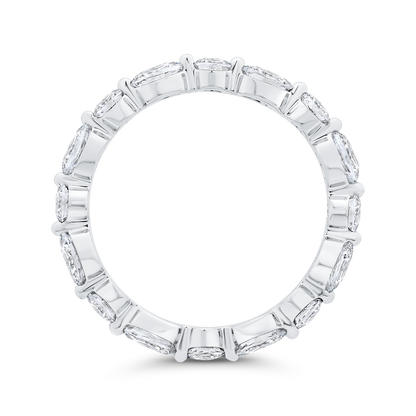 14K White Gold with Oval & Round Diamond Eternity Ring