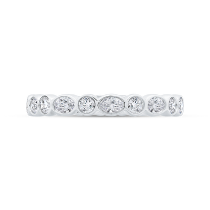 14K White Gold with Oval & Round Diamond Eternity Ring
