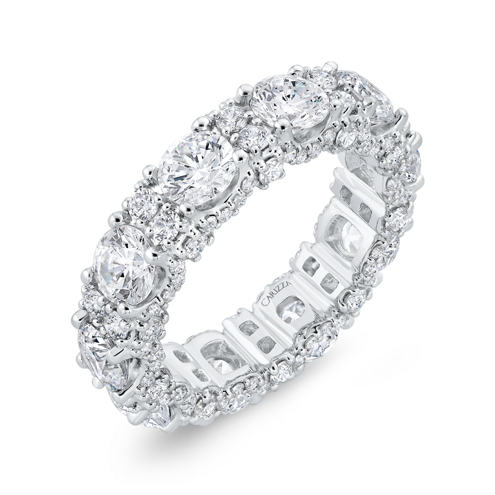 14K White Gold with Round Diamond Eternity Ring