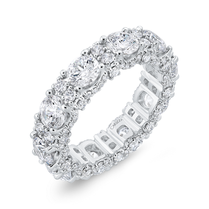 14K White Gold with Round Diamond Eternity Ring