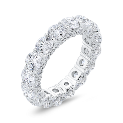14K White Gold with Round & Princess Diamond Eternity Ring