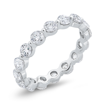 14K White Gold with Round Diamond Eternity Ring