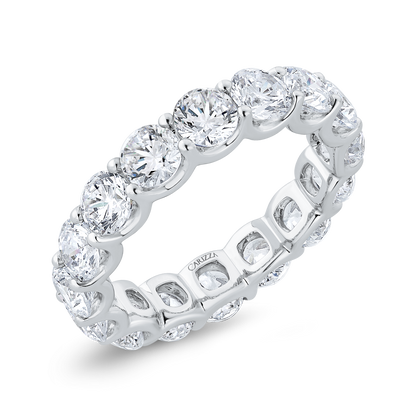 14K White Gold with Round Diamond Eternity Ring