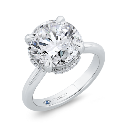 14K White Gold Round Diamond Solitaire Plus Engagement Ring  (Semi-Mount)