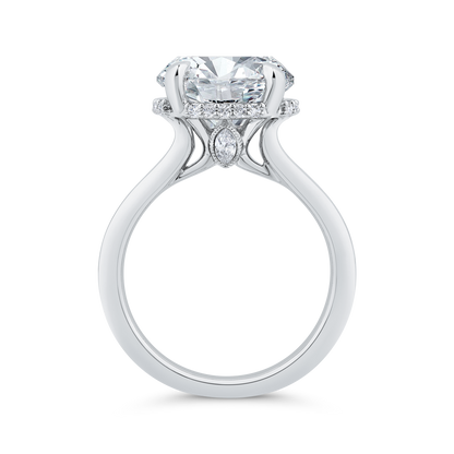 14K White Gold Round Diamond Solitaire Plus Engagement Ring  (Semi-Mount)