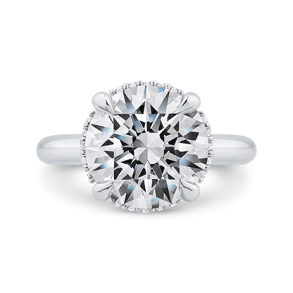 14K White Gold Round Diamond Solitaire Plus Engagement Ring  (Semi-Mount)