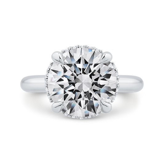 14K White Gold Round Diamond Solitaire Plus Engagement Ring  (Semi-Mount)