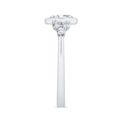 14K White Gold Bezel Set Diamond Engagement Ring  (Semi-Mount)