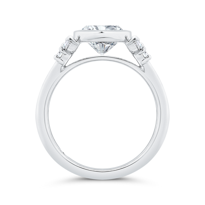 14K White Gold Bezel Set Diamond Engagement Ring  (Semi-Mount)