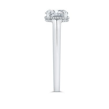 14K White Gold Round Cut Diamond Solitaire Engagement Ring (Semi-Mount)