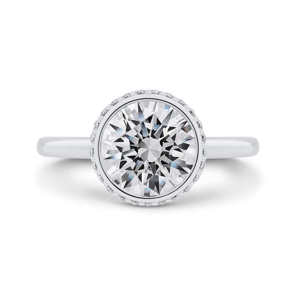 14K White Gold Diamond Engagement Ring (Semi-Mount)