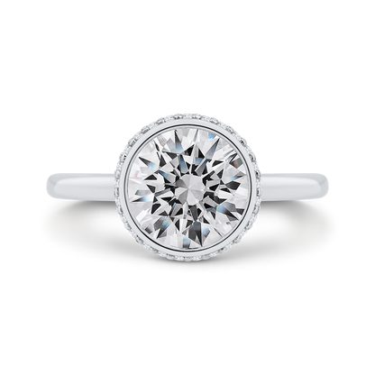 14K White Gold Diamond Engagement Ring (Semi-Mount)