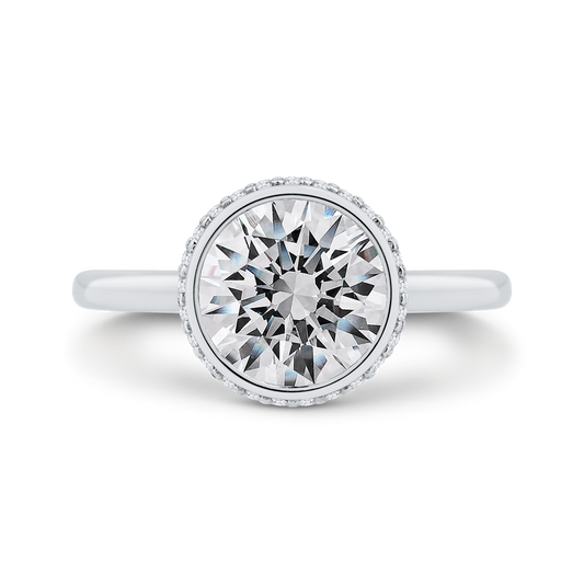 14K White Gold Diamond Engagement Ring (Semi-Mount)