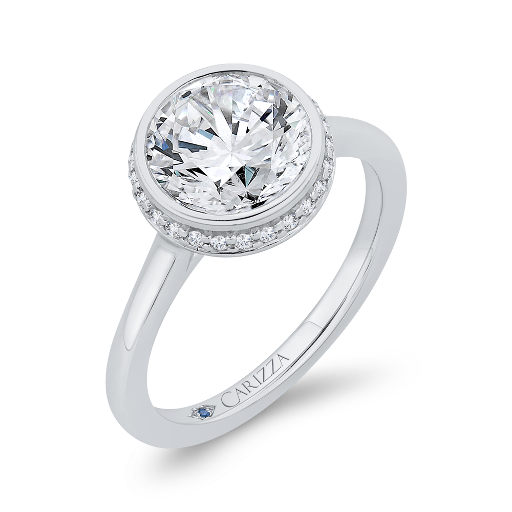 14K White Gold Diamond Engagement Ring (Semi-Mount)