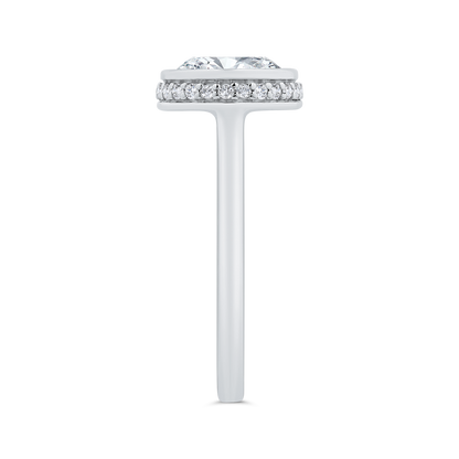 14K White Gold Diamond Engagement Ring (Semi-Mount)