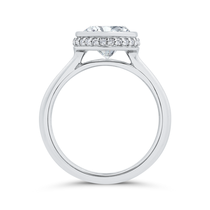 14K White Gold Diamond Engagement Ring (Semi-Mount)