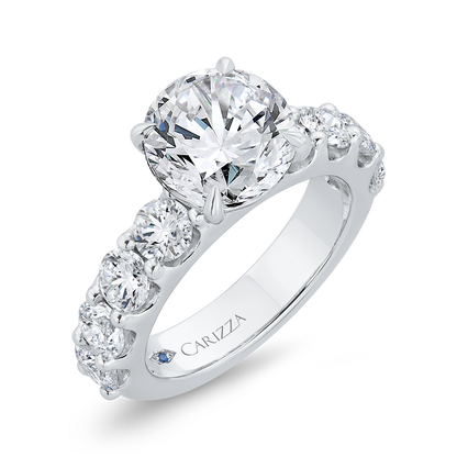 14K White Gold Diamond Engagement Ring (Semi-Mount)