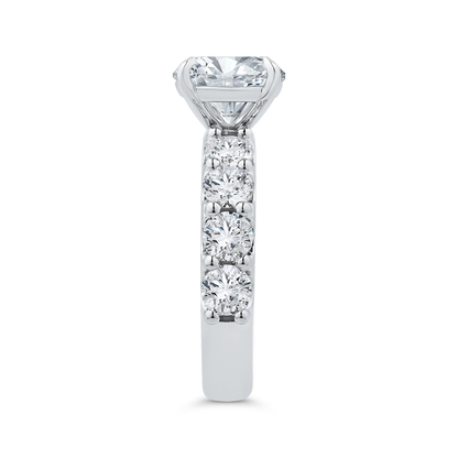 14K White Gold Diamond Engagement Ring (Semi-Mount)