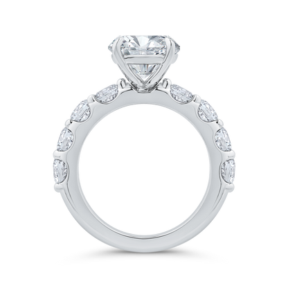 14K White Gold Diamond Engagement Ring (Semi-Mount)
